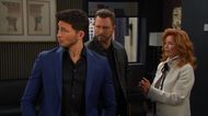 Maggie (Suzanne Rogers) had to break up a testosterone squabble that included Xander, Philip, Alex (Robert Scott Wilson), and Brady (Eric Martsolf) on Days of our Lives | Image: Peacock
